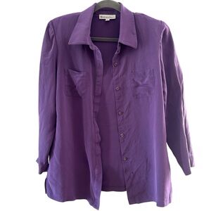 Dressbarn purple Button-Up Blouse women’s 10